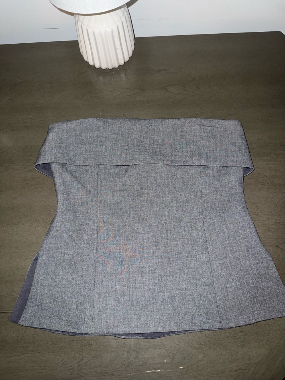 Aritzia Gray Strapless Structured Top